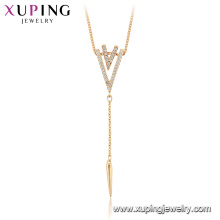 44950 Xuping alta calidad 18 k oro plateado collares de moda de diseño creativo para regalo